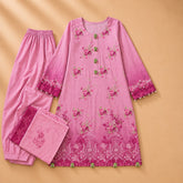 Pink Floral Ombre Ladies' 3-Piece Shalwar Kameez.