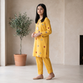 Traditional Mustard Yellow Embroidered 2-Piece Outfit