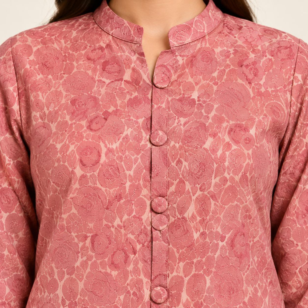 Rose Pink China patti outfit.