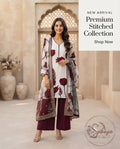 Premium Stitched Floral 3-Piece Outfit with Wide-Leg Trousers