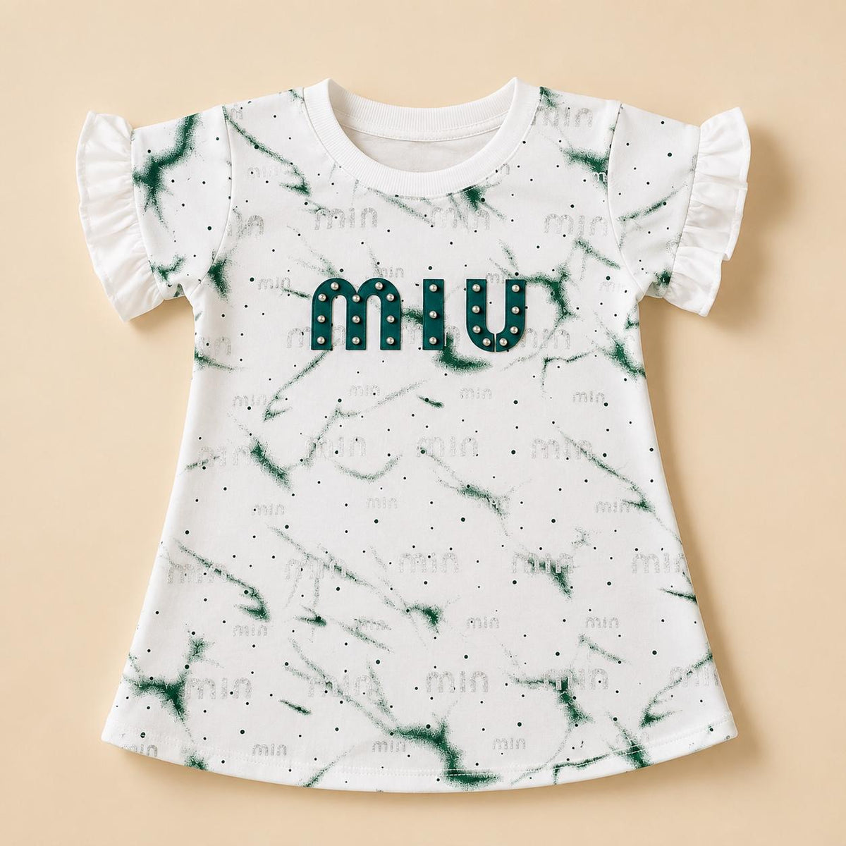 Off-White Bird Embroidered Sleeveless Shirt & Olive Trousers Set