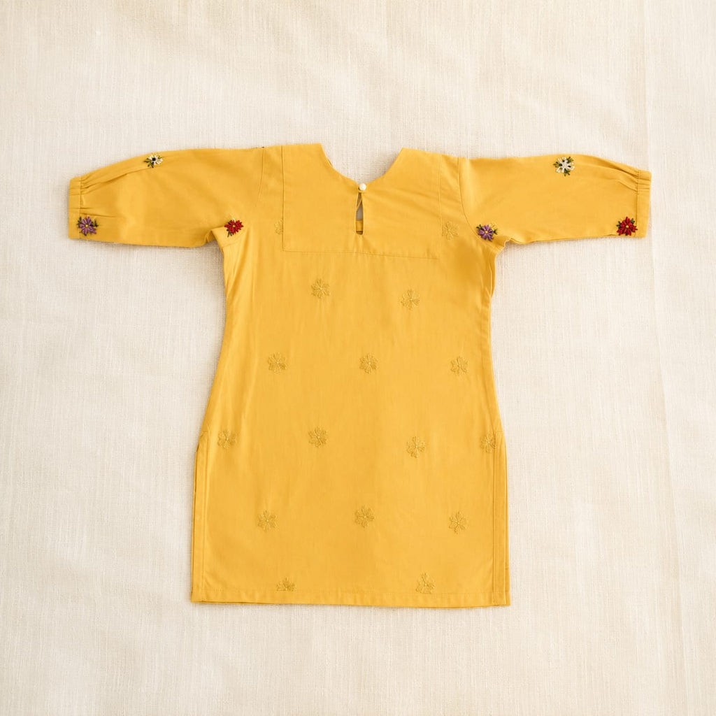 Traditional Mustard Yellow Embroidered 2-Piece Outfit