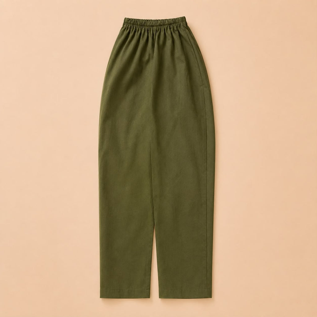Off-White Bird Embroidered Sleeveless Shirt & Olive Trousers Set