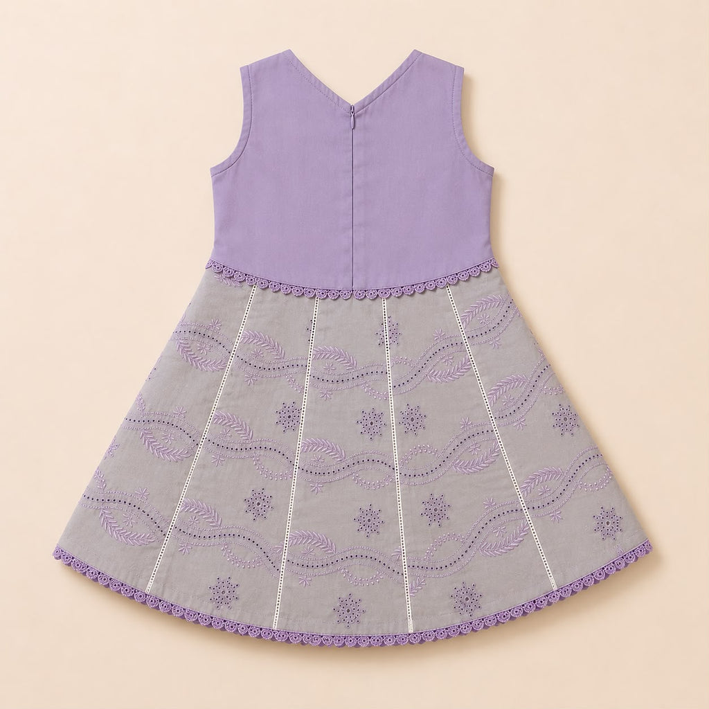 Charming Pastel Purple Chikankari Style 2-Piece Outfit for Girls