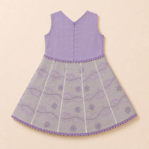 Charming Pastel Purple Chikankari Style 2-Piece Outfit for Girls