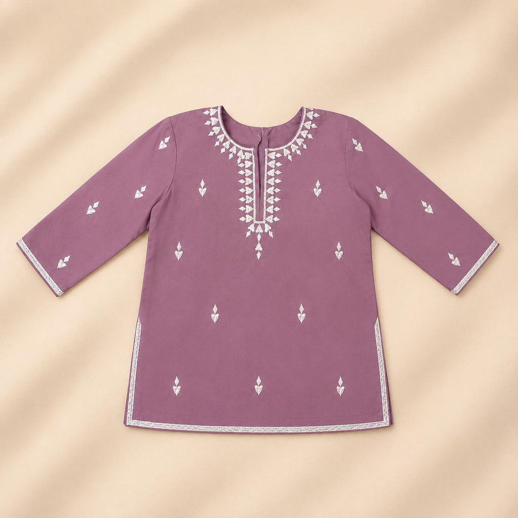 Soft Purple Embroidered 2-Piece Gharara Outfit (Stitched)
