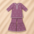 Soft Purple Embroidered 2-Piece Gharara Outfit (Stitched)