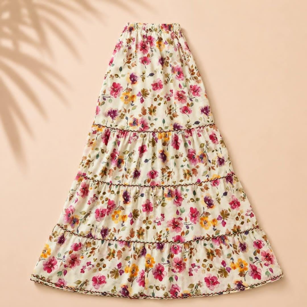 Elegant Off-White & Pink Floral Printed Sharara Set with Dupatta