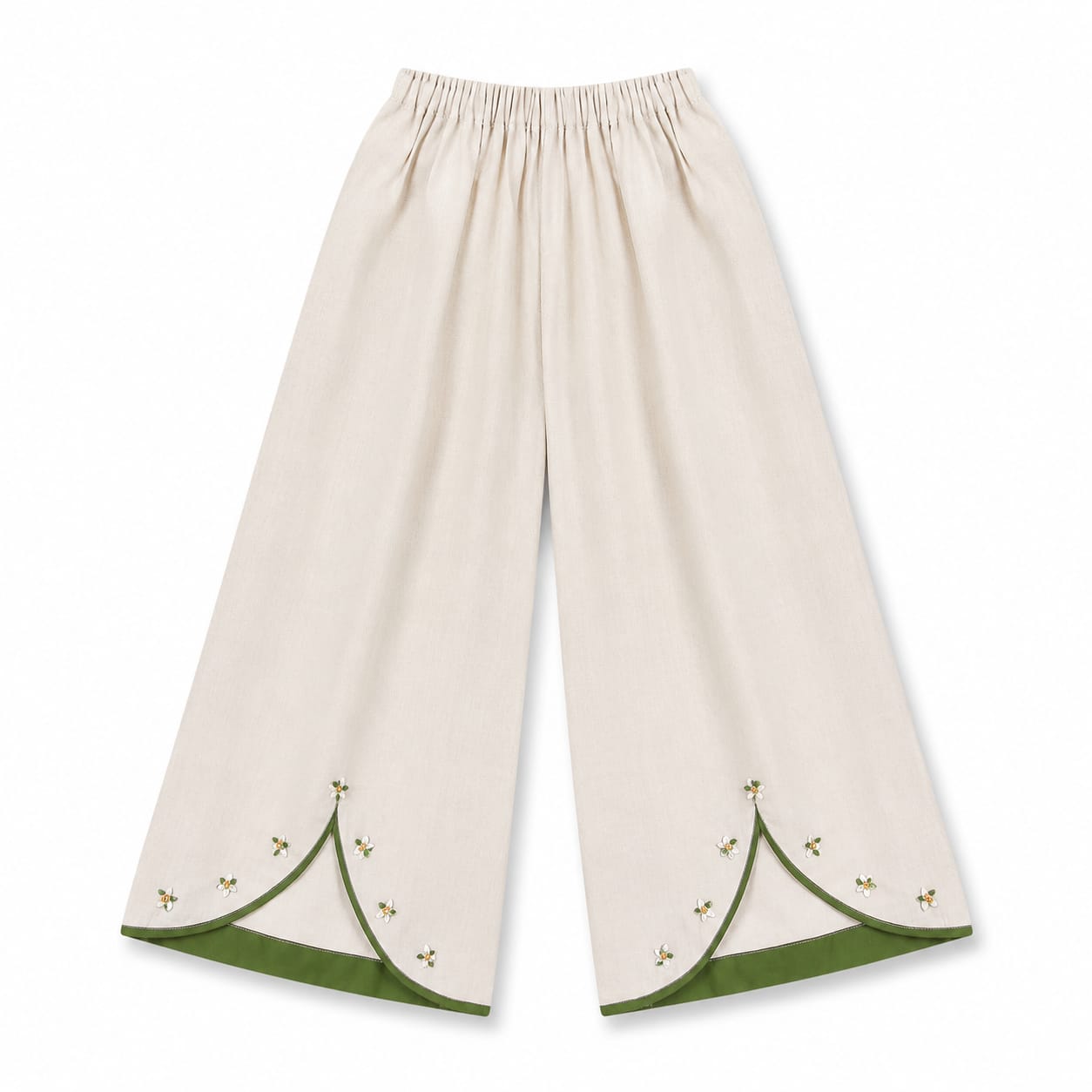 Off-White Floral Print Sleeveless Top with Slit Trousers Set