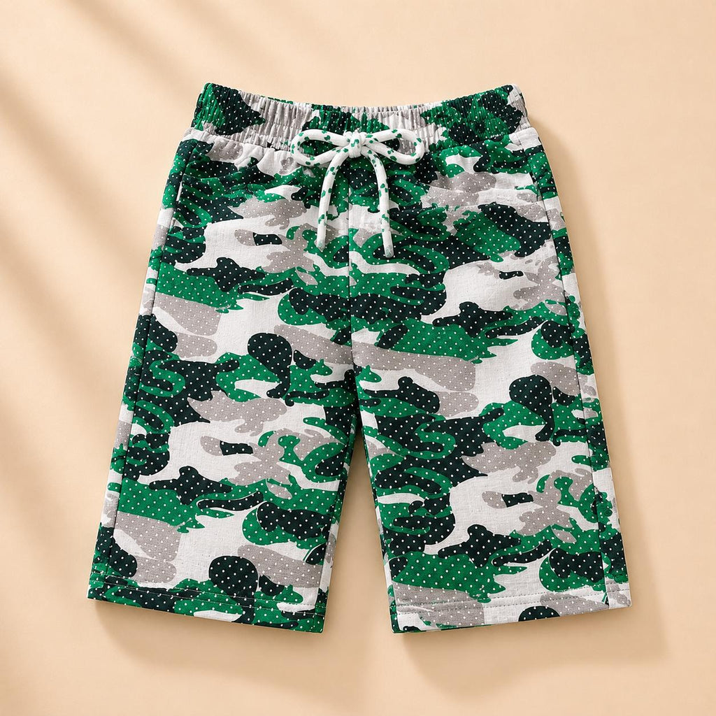 Boys 14th August Patriotic Graphic Tee & Camouflage Shorts Suit