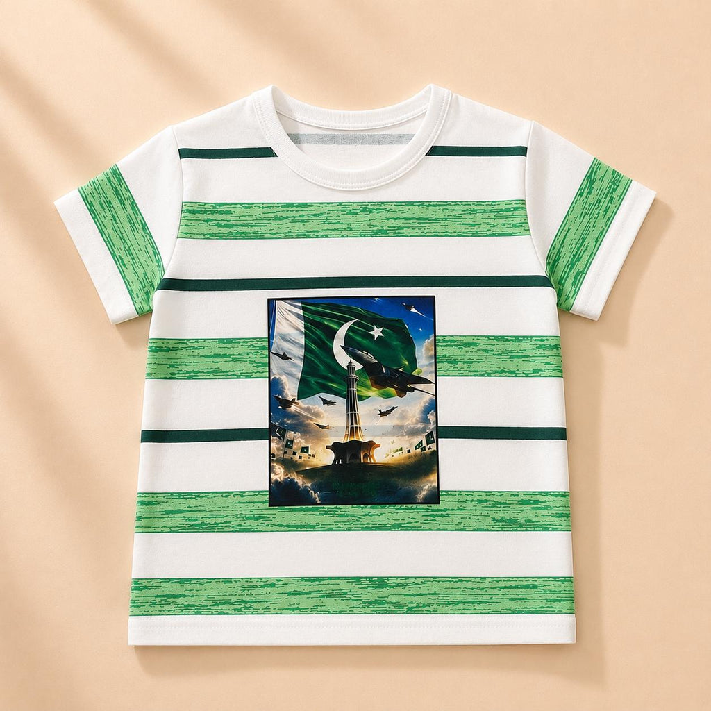 Boys 14th August Patriotic Graphic Tee & Camouflage Shorts Suit
