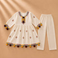 Elegant Floral Embroidered Girls’ Kurta Set