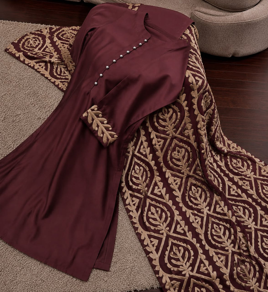 Vibrant Magenta and Mint Ralli-Inspired Appliqué 3-Piece Suit