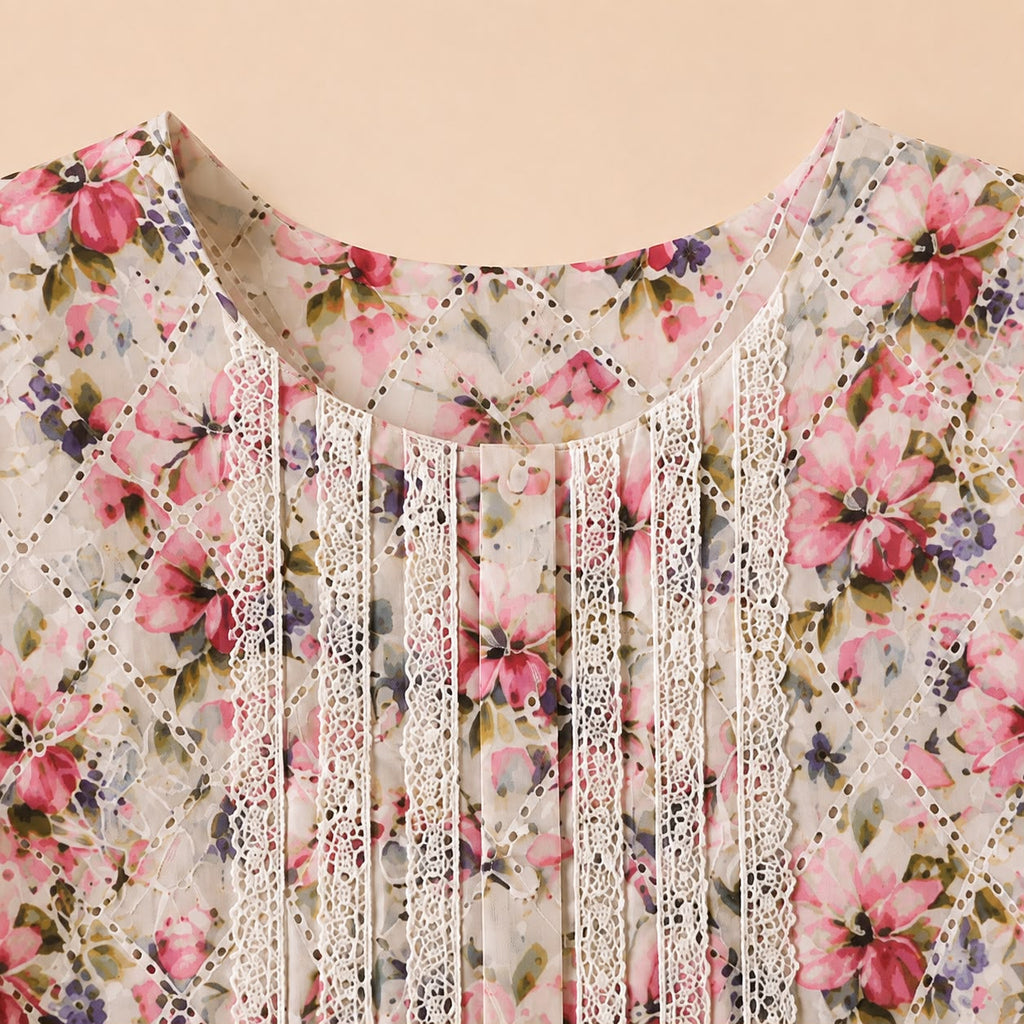 Pink Floral Lace  Outfit.