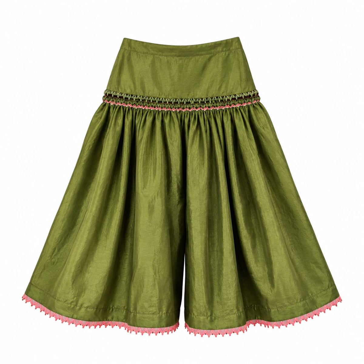 Peach Butterfly Embroidered Kurta with Olive Frill Garara Set.