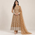 Maroon Royalty — Embroidered Gown with Dupatta.