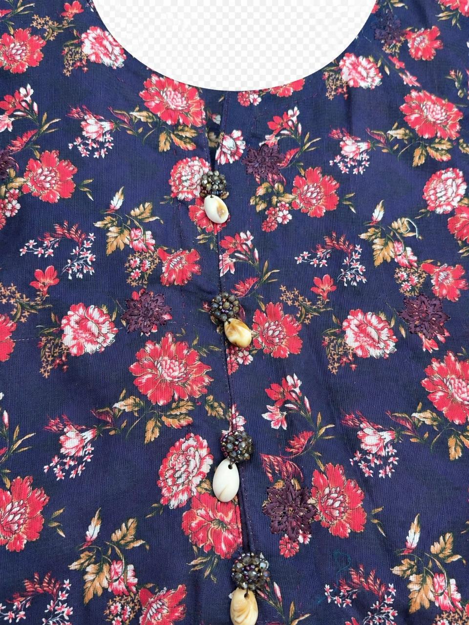 Floral Printed khaddar outfit with Embroidered Border.