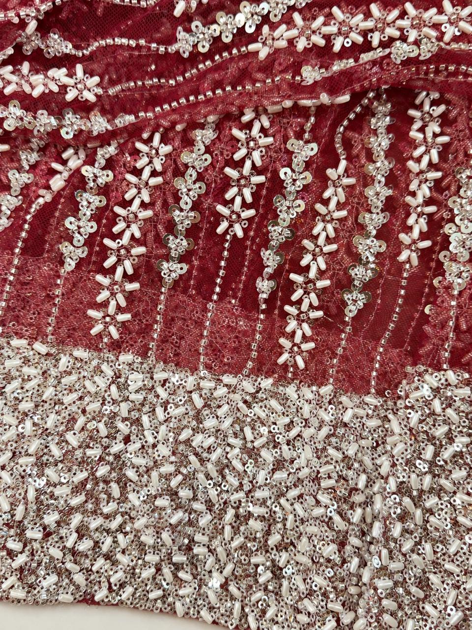 Maroon Majesty – Embroidered Bridal Gown with Dupatta.